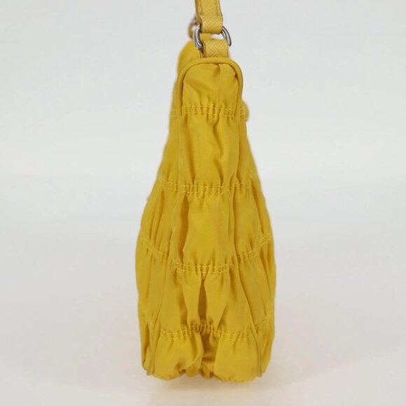 PRADA Accessory Pouch Nylon Yellow Silver Auth 127600V - Picture 11 of 16